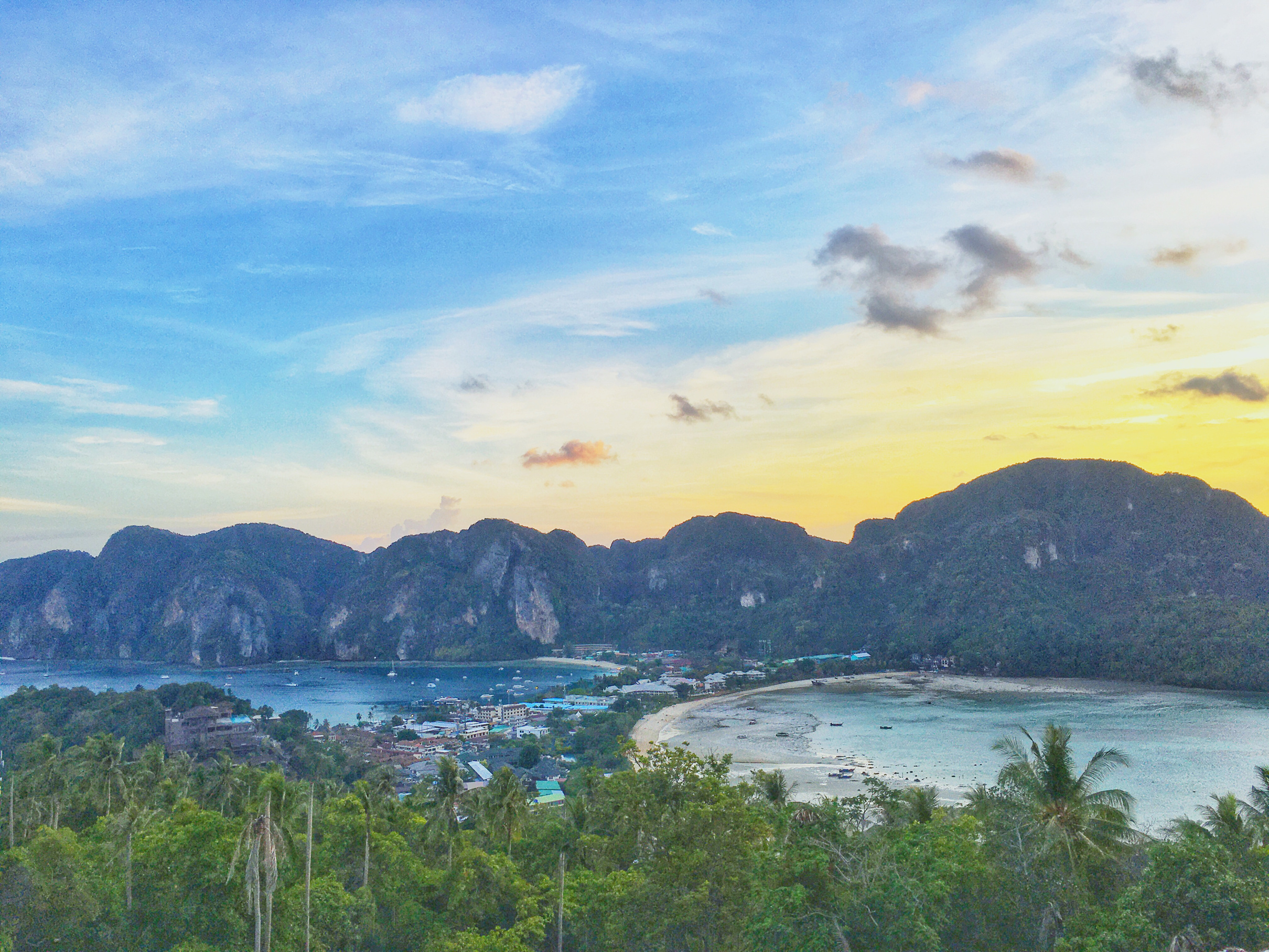 Tropical Island at Sunset